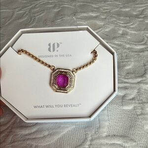 BP Gold Necklace with Pink Gem